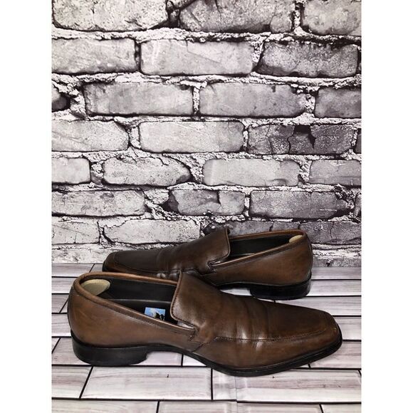 BOSS Hugo Boss Brown Leather Slip On Loafers Dress Shoes Men’s Sz 10.5M US/44EU main image 4